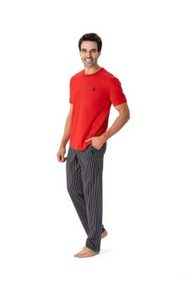 U.S. Polo Assn. - U.S. Polo Assn. Erkek Yuvarlak Yaka Pijama Takımı