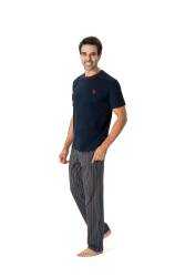 U.S. Polo Assn. Erkek Yuvarlak Yaka Pijama Takımı - Thumbnail
