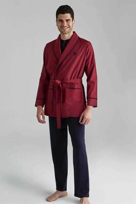 U.S. Polo Assn. Erkek Pijama Set, Çeyizlik Ropdöşambır Set, Kutulu 5 Parça Pijama Set - 7