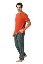 U.S. Polo Assn. Erkek Pijama Takım, Alt Çizgili Üst Düz Renk - 4