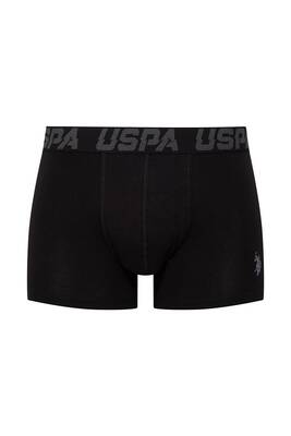U.S. Polo Assn. Erkek Siyah Antrasit Baskılı 3'lü Erkek Boxer, %95 pamuk %5 likra - 3