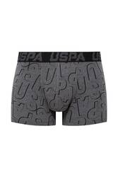 U.S. Polo Assn. Erkek Siyah Antrasit Baskılı 3'lü Erkek Boxer, %95 pamuk %5 likra - Thumbnail