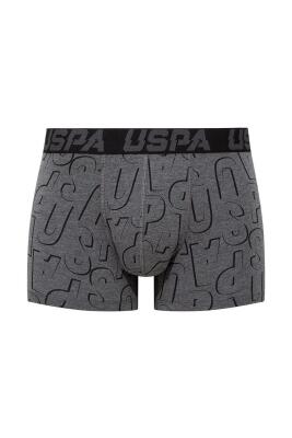 U.S. Polo Assn. Erkek Siyah Antrasit Ve Uspa Baskılı 3'lü Boxer - 4