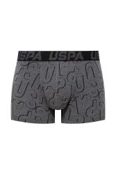 U.S. Polo Assn. Erkek Siyah Antrasit Ve Uspa Baskılı 3'lü Boxer - 4