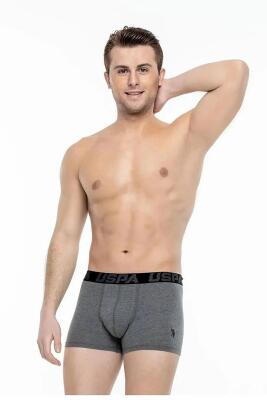 U.S. Polo Assn. Erkek Siyah Antrasit Ve Uspa Baskılı 3'lü Boxer - 5