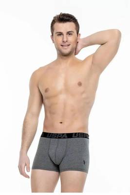 U.S. Polo Assn. Erkek Siyah Antrasit Ve Uspa Baskılı 3'lü Boxer - 5
