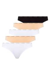 U.S. Polo Assn. Kadın 5'li Düşük Bel Külot, %47 modal %47 pamuk %6 elastan - Thumbnail