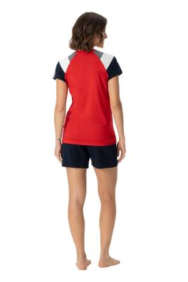 U.S. Polo Assn. - U.S. Polo Assn. Kadın Arma Nakışlı t-shirt ve şort takım, ceplidir (1)