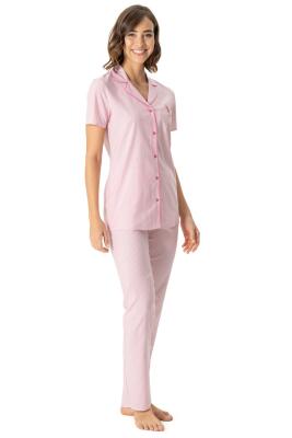 U.S. Polo Assn. Kadın Kısakol Gömlek Pijama Takım, Viskon Kumaş - 6