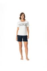 U.S. Polo Assn. Kadın Lacivert Geniş T-Shirt Şort Takımı - Thumbnail