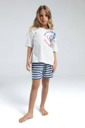U.S. Polo Assn Kids %100 Pamuk / %100 Cotton KIZ ÇOCUK ŞORT TAKIM - Thumbnail