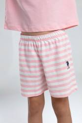 U.S. Polo Assn Kids %100 Pamuk / %100 Cotton KIZ ÇOCUK ŞORT TAKIM - Thumbnail
