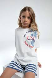 U.S. Polo Assn Kids %100 Pamuk / %100 Cotton KIZ ÇOCUK ŞORT TAKIM - Thumbnail