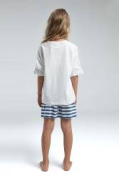 U.S. Polo Assn Kids %100 Pamuk / %100 Cotton KIZ ÇOCUK ŞORT TAKIM - Thumbnail