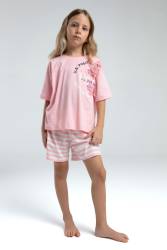 U.S. Polo Assn Kids %100 Pamuk / %100 Cotton KIZ ÇOCUK ŞORT TAKIM - Thumbnail