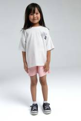 U.S. Polo Assn Kids %100 Pamuk / %100 Cotton KIZ ÇOCUK USPA BASKILI ŞORT TAKIM - Thumbnail