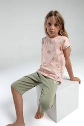 U.S. Polo Assn Kids %100 Pamuk KIZ ÇOCUK KAPRİ TAKIM - Thumbnail