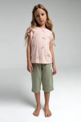 U.S. Polo Assn Kids %100 Pamuk KIZ ÇOCUK KAPRİ TAKIM - Thumbnail