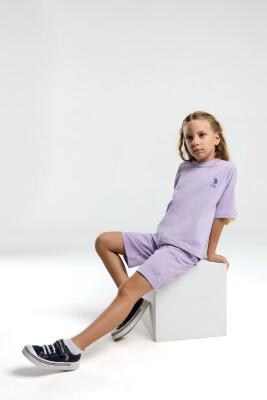 U.S. Polo Assn Kids Kız Çocuk Bermuda Takım, %100 Pamuk / %100 Cotton - 1
