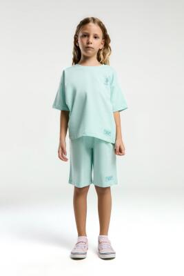 U.S. Polo Assn Kids Kız Çocuk Bermuda Takım, %100 Pamuk / %100 Cotton - 9