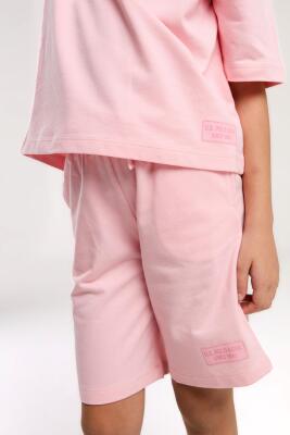U.S. Polo Assn Kids Kız Çocuk Bermuda Takım, %100 Pamuk / %100 Cotton - 15