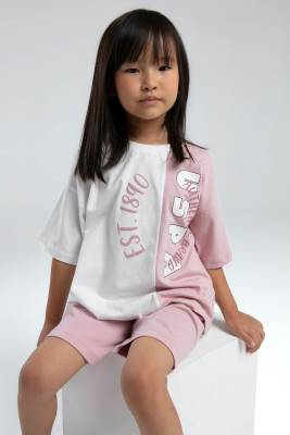 U.S. Polo Assn. - U.S. Polo Assn Kids SOFT PEMBE KIZ ÇOCUK KAPRİ TAKIM, %100 Pamuk