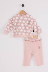 U.S. Polo Assn. Kız Bebek 2 İplik Dokuma Alt Üst Takım - Thumbnail