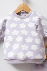 U.S. Polo Assn. Kız Bebek 2 İplik Dokuma Alt Üst Takım - Thumbnail