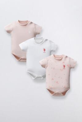 U.S POLO ASSN KIZ BEBEK 3LÜ BODY SET, %100 Pamuk / %100 Cotton - 1