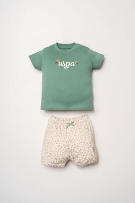 US Polo Assn. Kız Bebek Alt Üst Takım %100 Pamuk Süprem Penye Yazlık Set - 2