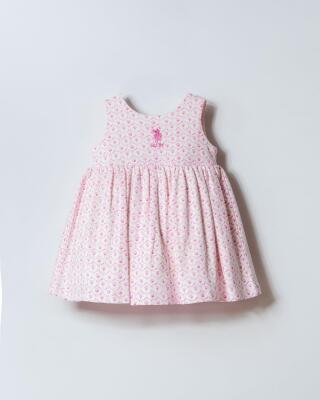 U.S. Polo Assn. Kız Bebek Çiçek Desenli Elbise %100 Pamuk - 1