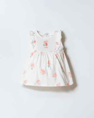 U.S. Polo Assn. Kız Bebek Çiçekli Elbise %100 Pamuk Yazlık - 1