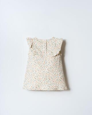 U.S. Polo Assn. Kız Bebek Çiçekli Kaşkorse Elbise-Fırfırlı Yazlık Bebek Elbisesi  - 4