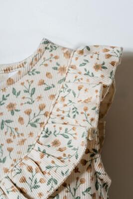 U.S. Polo Assn. Kız Bebek Çiçekli Kaşkorse Elbise-Fırfırlı Yazlık Bebek Elbisesi  - 5