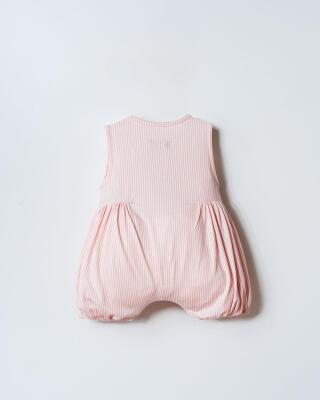 U.S. Polo Assn. Kız Bebek Çizgili Yazlık Tulum %96 Pamuk %4 Elastan Süprem Kumaş Rahat Şık Bebek Tulum - 3