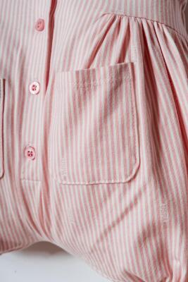 U.S. Polo Assn. Kız Bebek Çizgili Yazlık Tulum %96 Pamuk %4 Elastan Süprem Kumaş Rahat Şık Bebek Tulum - 5