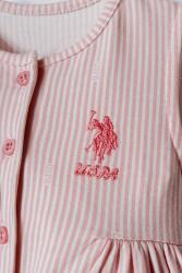 U.S. Polo Assn. Kız Bebek Çizgili Yazlık Tulum %96 Pamuk %4 Elastan Süprem Kumaş Rahat Şık Bebek Tulum - 7