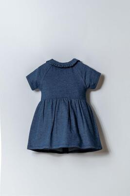 U.S. Polo Assn. Kız Bebek Denim Elbise Pamuklu Esnek Kumaş Günlük Bebek Elbisesi - 2