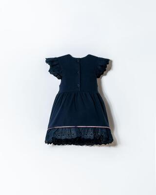 U.S. Polo Assn. Kız Bebek Fistolu Pamuklu Elbise – Dantel Detaylı Şık Tasarım - 4