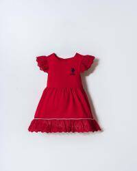 U.S. Polo Assn. Kız Bebek Fistolu Pamuklu Elbise – Dantel Detaylı Şık Tasarım - 6