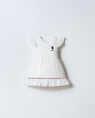 U.S. Polo Assn. Kız Bebek Fistolu Pamuklu Elbise – Dantel Detaylı Şık Tasarım - 11