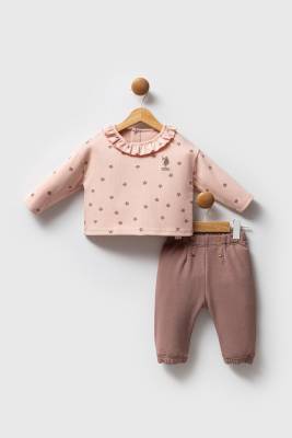 U.S. Polo Assn. - U.S. Polo Assn. Kız Bebek Kaşkorse 3 İplik Alt Üst Takım 