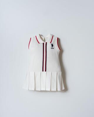 U.S. Polo Assn. Kız Bebek Kolsuz Polo Yaka Pike Elbise %100 Pamuk - 1
