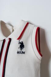 U.S. Polo Assn. Kız Bebek Kolsuz Polo Yaka Pike Elbise %100 Pamuk (1)