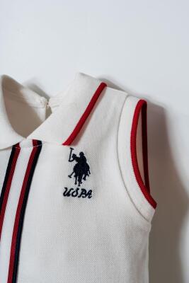 U.S. Polo Assn. Kız Bebek Kolsuz Polo Yaka Pike Elbise %100 Pamuk - 2