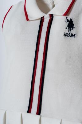 U.S. Polo Assn. Kız Bebek Kolsuz Polo Yaka Pike Elbise %100 Pamuk - 5