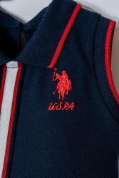 U.S. Polo Assn. Kız Bebek Kolsuz Polo Yaka Pike Elbise %100 Pamuk Lacivert