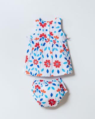 U.S. Polo Assn. Kız Bebek Külotlu Dokuma Elbise %100 Pamuk Poplin - 4