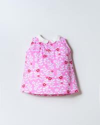 U.S. Polo Assn. Kız Bebek Külotlu Elbise %100 Pamuk İnterlok Örme Çiçek Desenli Yazlık Bebek Elbisesi - 4