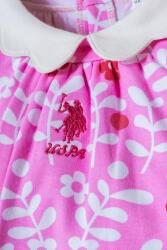 U.S. Polo Assn. Kız Bebek Elbise %100 Pamuk İnterlok Örme Çiçek Desenli Yazlık Bebek Elbisesi (1)
